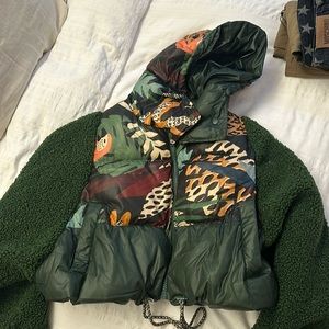 Farm Rio cropped puffer